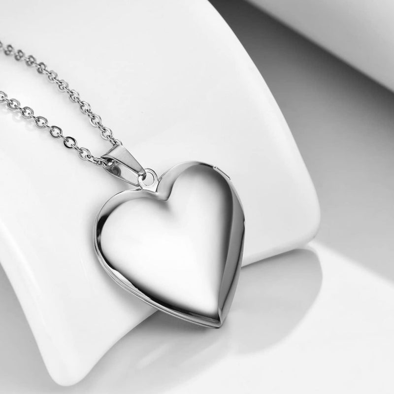 PHOCKSIN Locket Necklace for Women Black/Gold/Silver Locket Necklace Oval/Round/Heart Photo Necklace New Years Gifts for Girls - Image 5
